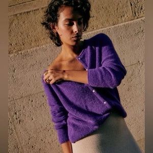 Sézane purple Gaspard Cardigan size medium